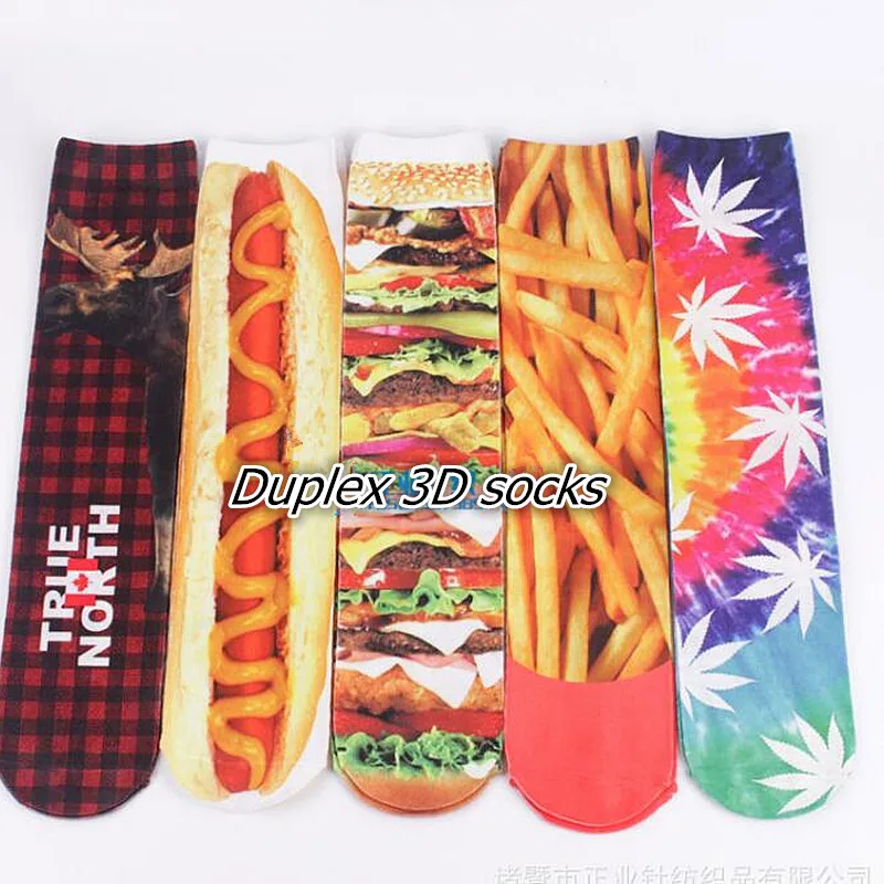 

emoji unicorn funny knee socks 3D womens printed medias Harajuku Design Sox Calcetine Van Gogh sexy thigh high stockings