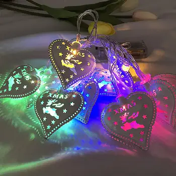 

10/20/30LED Christmas Heart Shape String Light Christmas Battery LED Fairy Light Party Decor Lamp DC3V