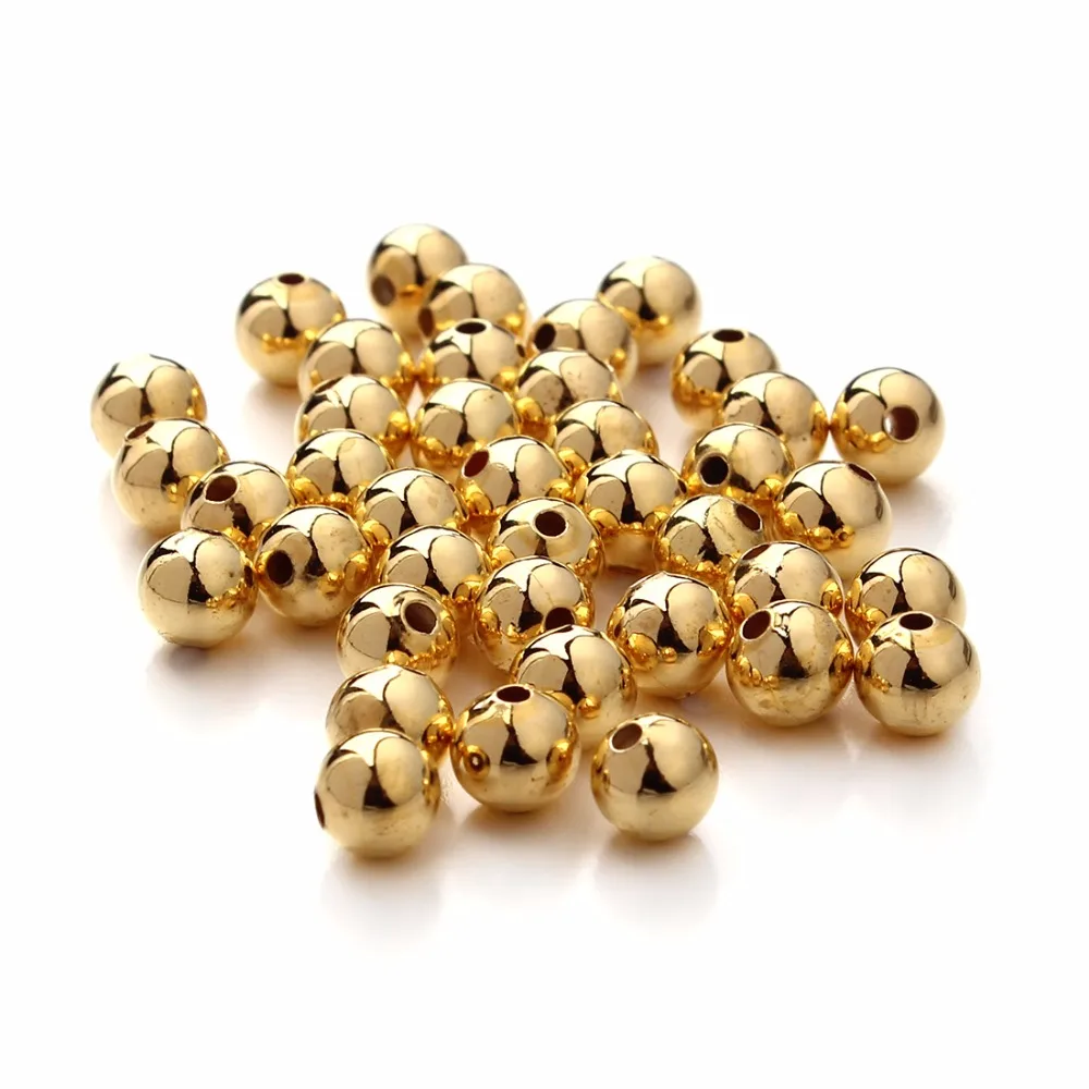 

100pcs/lot Copper Round Spacer Beads 3mm 4mm 6mm Round Gold/Rose Gold/Silver Color Loose Beads for DIY Jewelry Making Findings