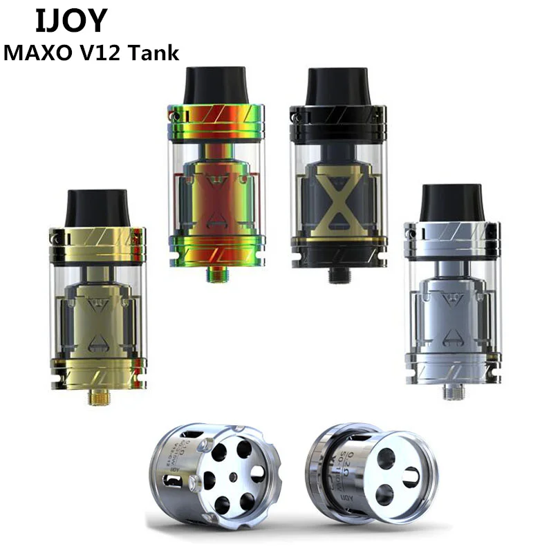 

Original IJOY MAXO V12 Tank 5.6ml Capacity V12-RT6 Deck XL-C4 Coil Atomizer top filling For E Cigarette 510 thread Box Vape