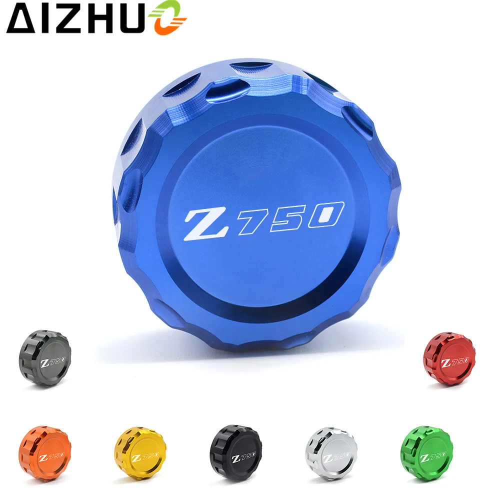 For Kawasaki Z750 motorcycle Accessorie Cylinder Fluid Reservoir Aluminum alloy Cover 8 color with z750 logo for z-750 2010-2014
