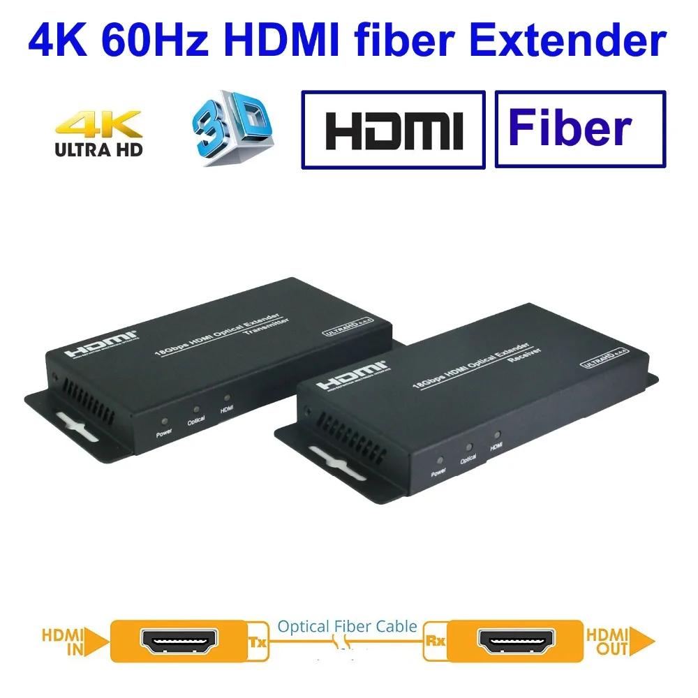 PUZHIJIE 4K волоконно оптический HDMI удлинитель 3300 футов 1000 м 4K60Hz IR RS232 2 0