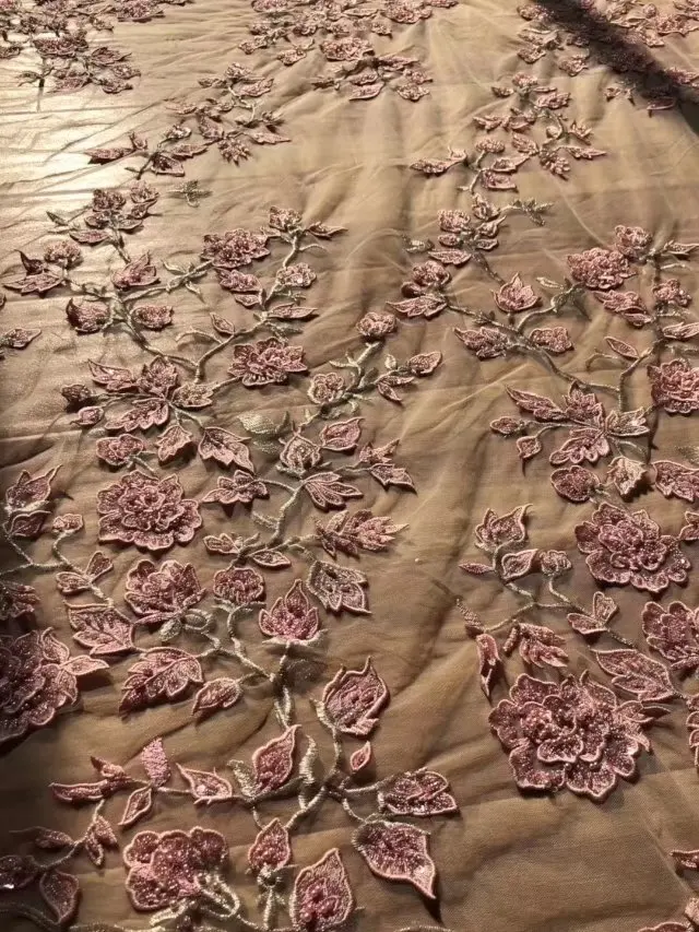 

African Lace Fabric with heavy beads Party Dress High Quality Nigeria Material Net Lace Wedding Fabric