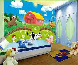 Пользовательские фото 3d комната обои нетканые росписи мультфильм весело пастбище 3D настенные фрески обои для стен украшения живопись