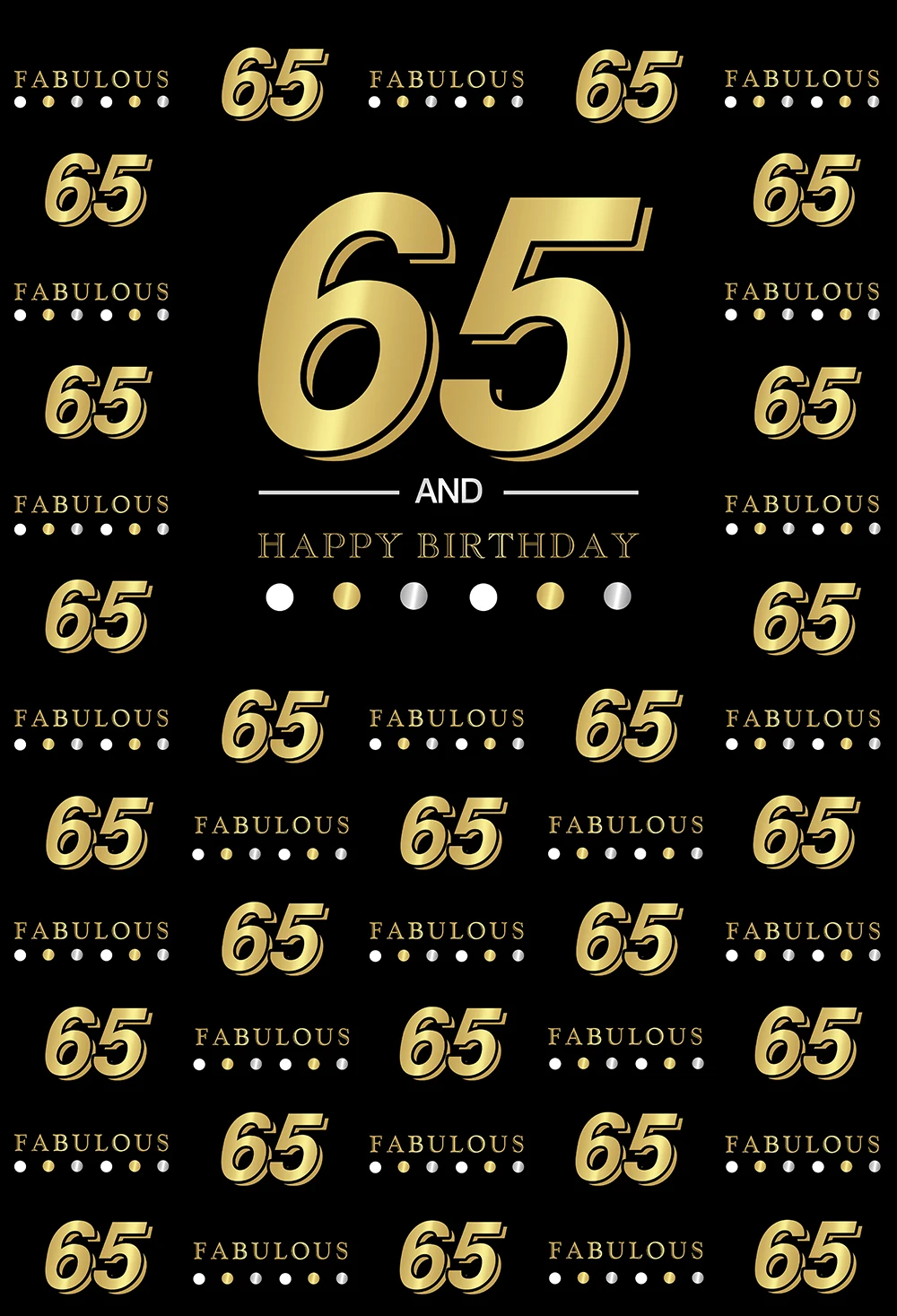 Huayi 65th Birthday Golden Backdrop For Adults Birthday Carnival