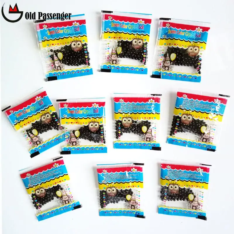 

1000 pcs/10 bag black color crystal mud water gel beads vase beads gel beads crystal mud soil water