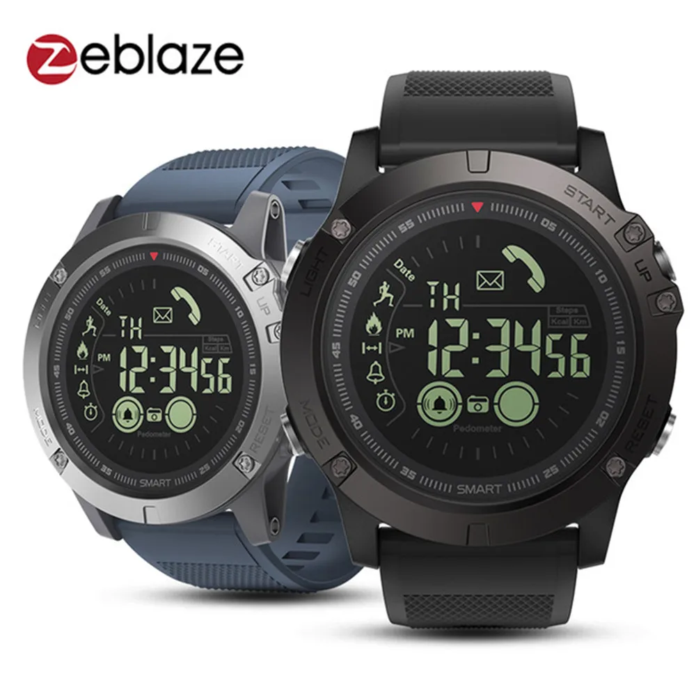 Смарт часы Zeblaze VIBE 3 BT4.0 флагманские прочные 5ATM водонепроницаемые спортивные
