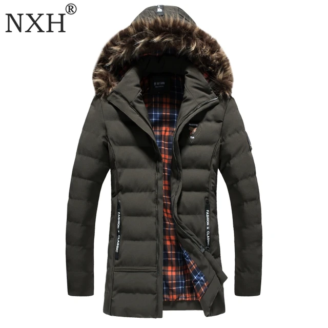 Casual Men S Winter Parka With Fur Hood Thick Detachable Cap Long New Thick Warm Winter Jacket Men Fur Hood Patchwork Leather Plus Size 3xl 4xl 5xl Brand