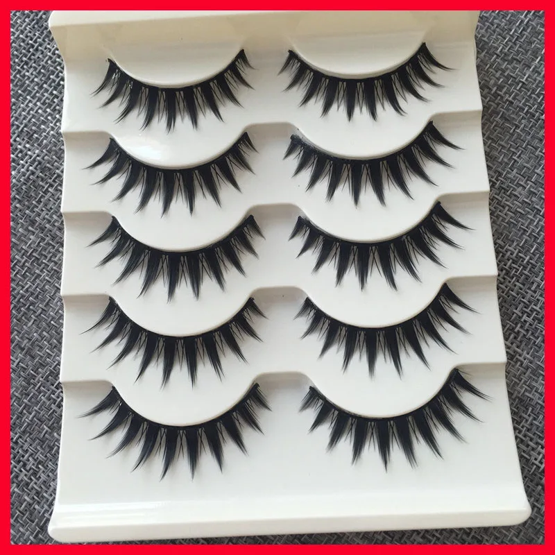Cross font b False b font font b Eyelashes b font Naturally High quality Fiber Handmade