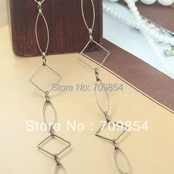 

free shipping!!! 10meter/lot 14*7*27mm antique bronze handmade chain rhomboid+square jewelry findings