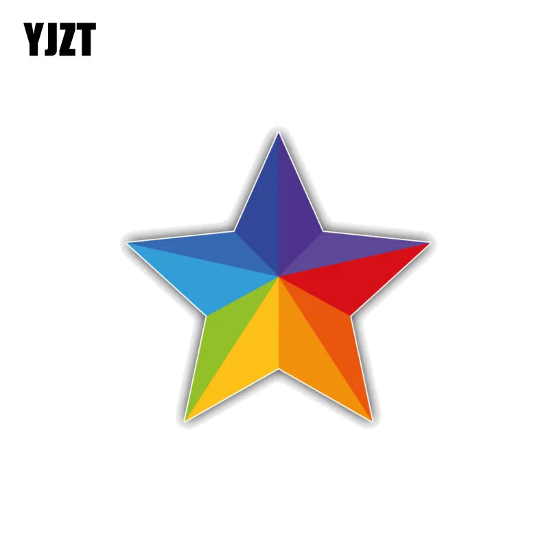 

YJZT 11CM*10.5CM Gay Rainbow Star Car Sticker PVC Funny Decal 12-0957