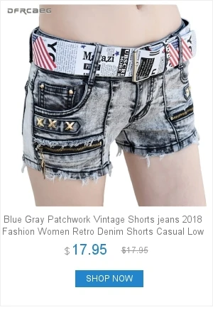Винтаж джинсовые шорты с Бисер женщина летом Мода заниженной талией шорты Для женщин деним Повседневное Ретро Короткие джинсы с поясом