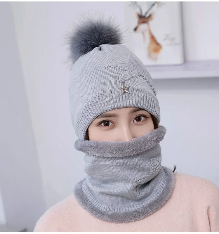  winter hat pompom hat beanie winter hats for women winter cap with scarf gorros mujer invierno winter set hat scarf (18)