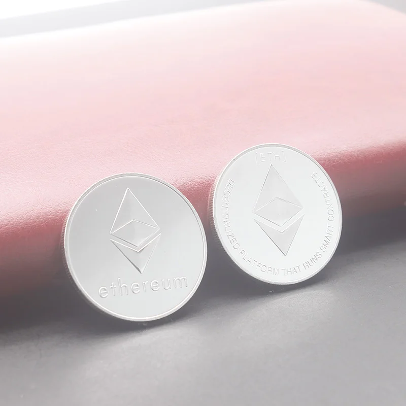 silver Ethereum coin