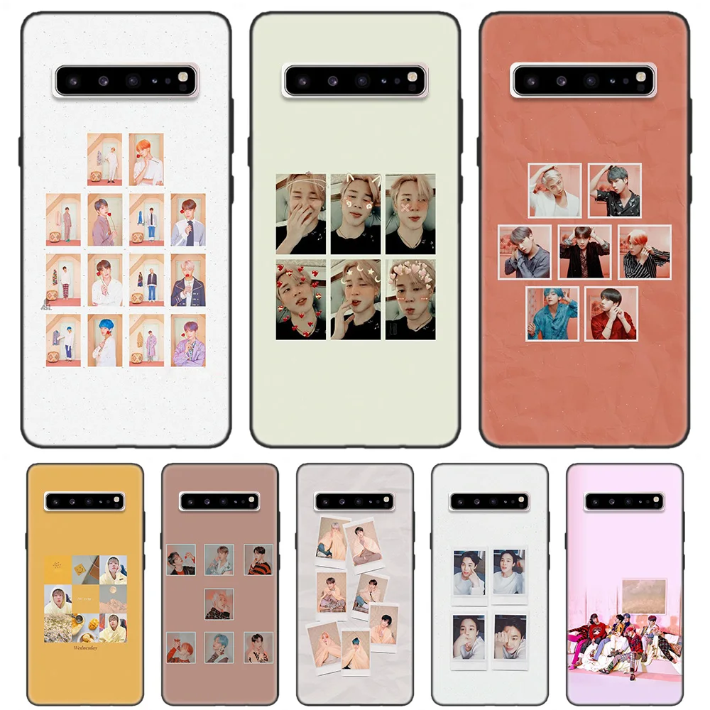 

Black Soft Silicone Cases Cover for Samsung Galaxy S7 S8 S9 S10 5G S10E J4 J6 J8 M20 Note 8 9 Edge Plus 2018 Casos Jungkook Kpop