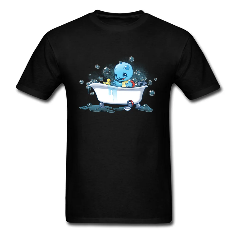 Bath Time T-shirt Mens Turtle Rubber Duck T Shirt Pokemon Tops Tees Fathers Lovely Gift Clothes Man Cotton Tshirt