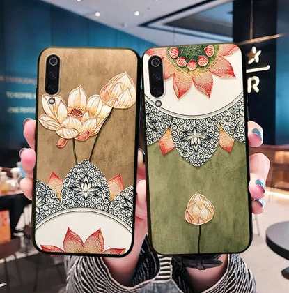 

3D Relief Lotus Case For Xiaomi Mi A1 A2 5X 6X 8 9 Lite Fundas For Redmi Note 4X 3 5 7 S2 5A 5 Plus 4A 6A 6 Pro TPU Cases