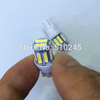 

500X w5w 194 T10 10 led SMD 7014 t10 10smd Wedge Car Auto LED Light Bulb Lamp White free shipping