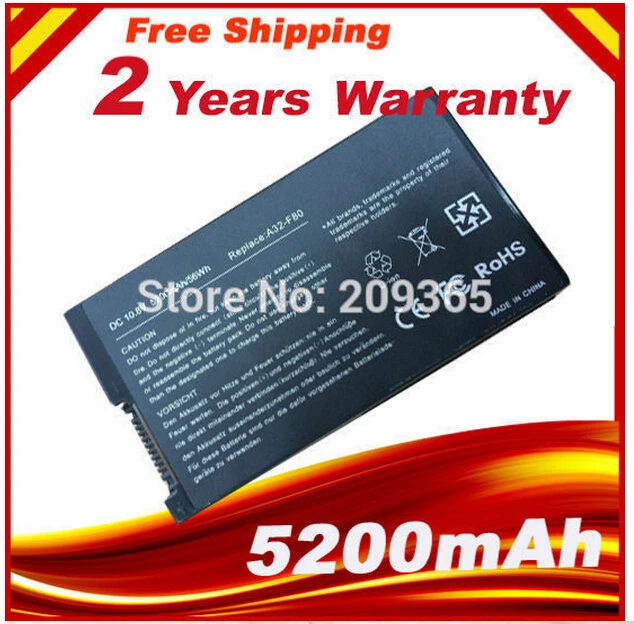 

Laptop Battery For Asus A32-F80 F80H F80A F80Q F80L F81 F83 F50 N80 N81 X61GX X61SL X61Z X80 X82 X83 X85 X85C X85L Brand new