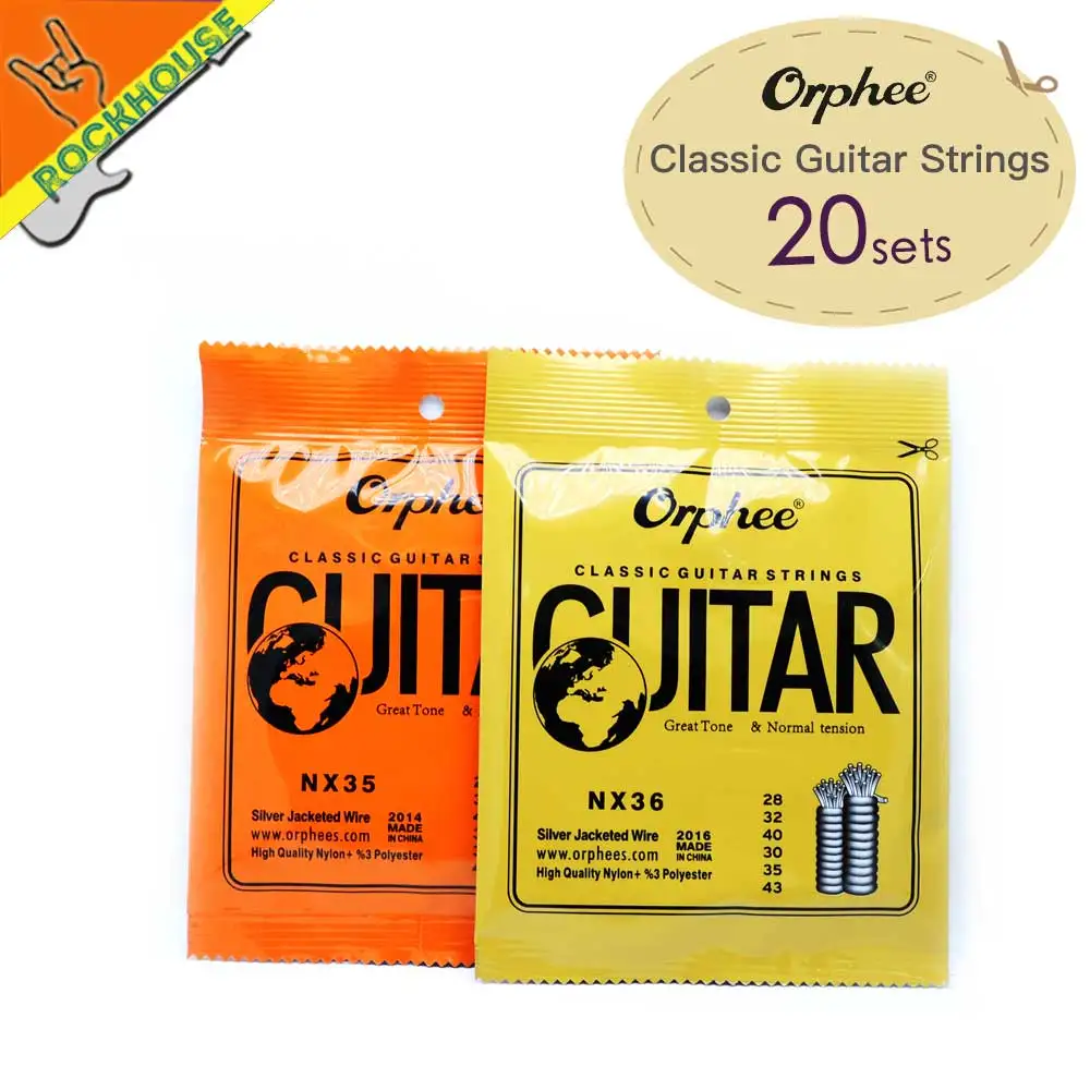 20 шт Классические Струны для гитары нейлон+ 3% полиэстер классические Струны для гитары ra нормальное и жесткое натяжение вакуумная упаковка