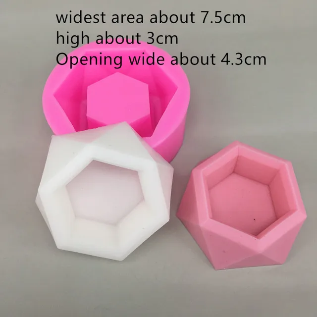 Succulent Plants Making Concrete Silicone mold 3D flowerpot aromatherapy plaster candlestick DIY Cement Planter Pot Mould Light Yellow