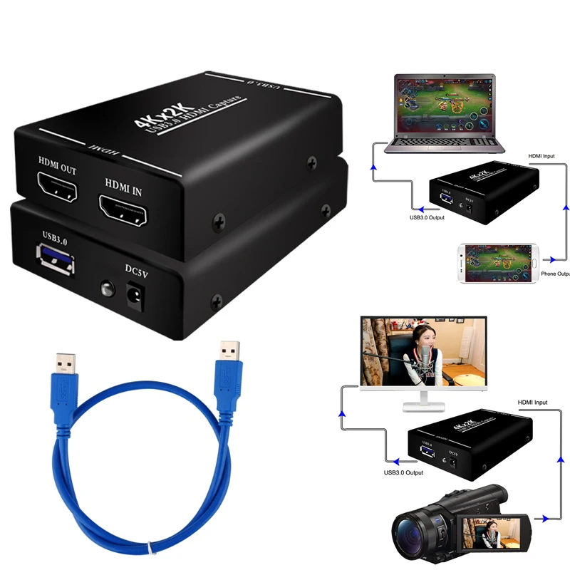 4K HDMI to USB 3.0 Video Capture Card Recorder For OBS vMix Wirecast