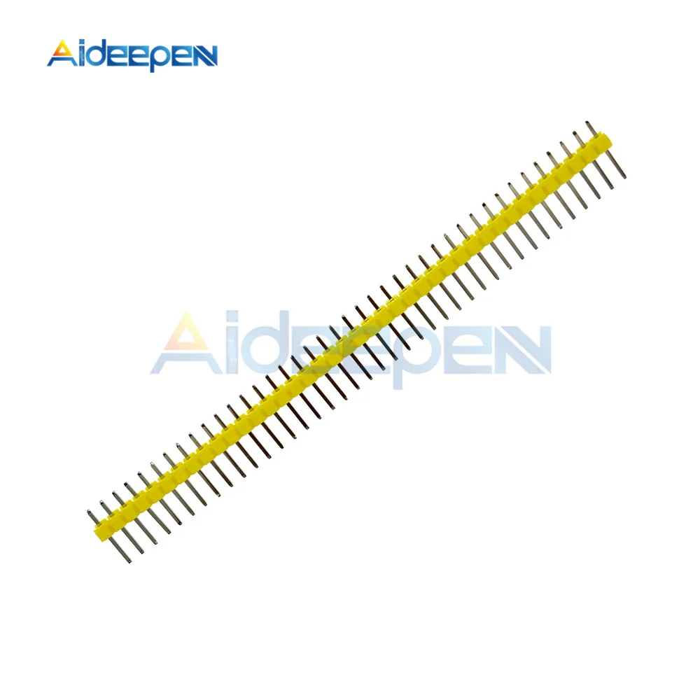 

10Pcs Single Row Male Pin Header 40Pin 2.54mm Straight Pin Header Strip Connector for PCB Board DIY Soldering Welding Yellow