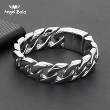 Модные новые звенья цепи браслет из нержавеющей стали мужские тяжелые 20 мм Широкие мужские браслеты "Будда" браслет в форме велосипедной цепи