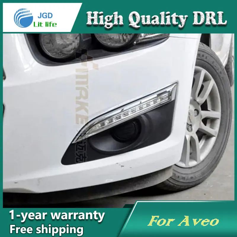 

Free shipping !12V 6000k LED DRL Daytime running light case for Chevrolet Aveo fog lamp frame Fog light Car styling