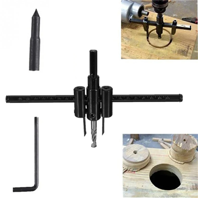 DIY Tool Kit 30 120/200/300mm Hole Saw Adjustable Drill Bit Wood Circle