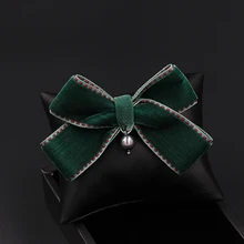 Женский бархатный галстук-бабочка жемчужная брошь галстук заколки для волос три варианта использования Дамская лента для головы шикарная элегантная бижутерия для девочек