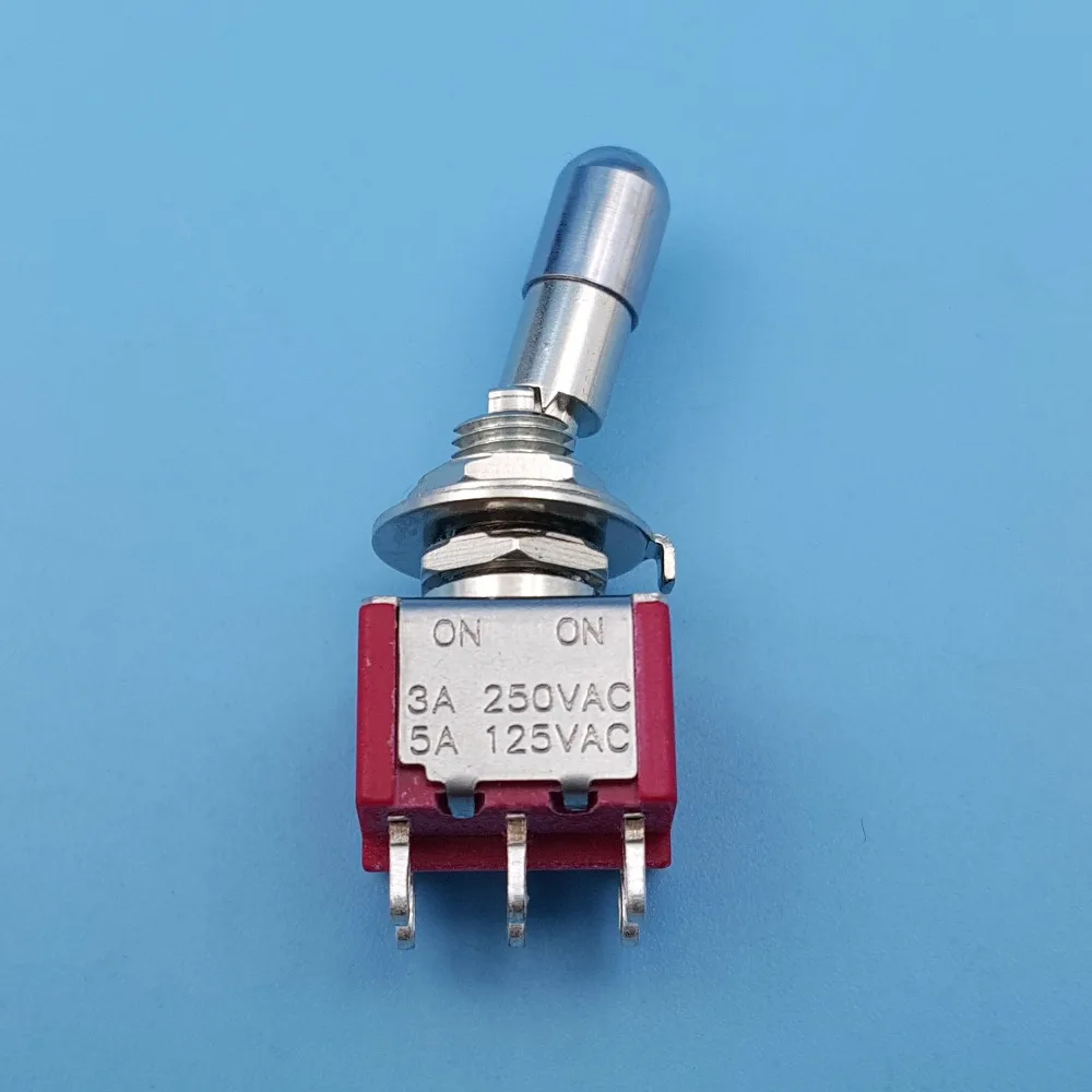 

SH T8011-LKB Locking Lever 6Pin Maintained ON-ON 2Position DPDT Mini Toggle Switch