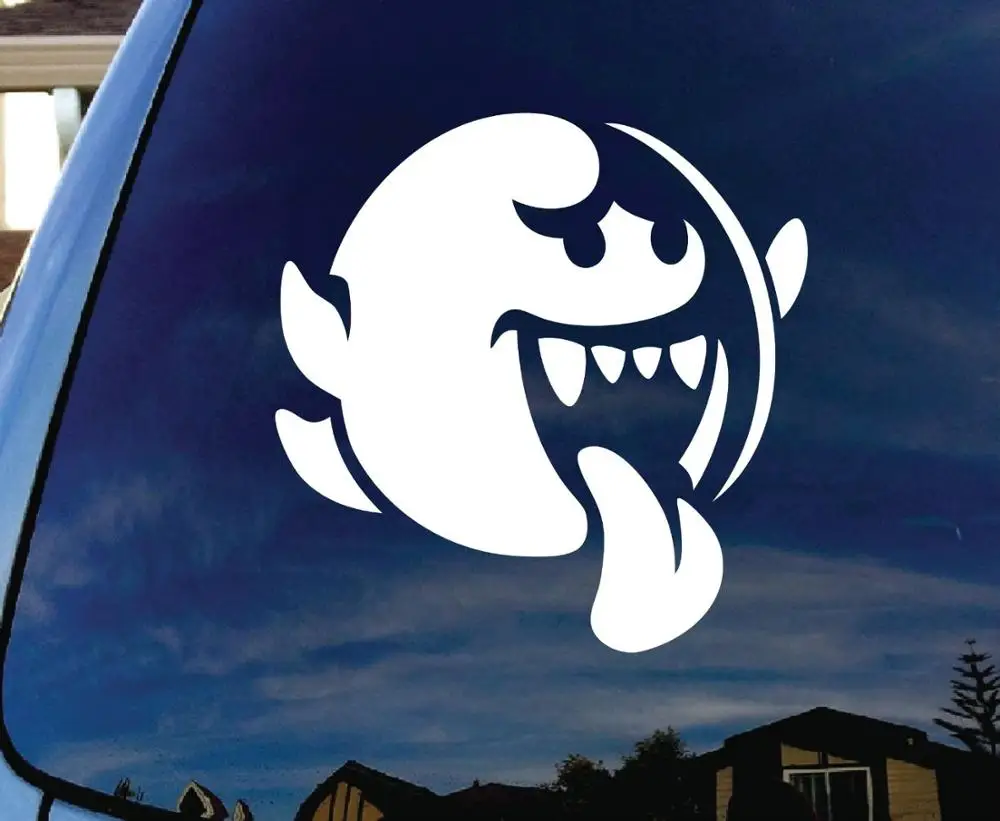 

2pcs Black/White Mario Brothers Boo Car Window Vinyl Decal Sticker 4" Wide