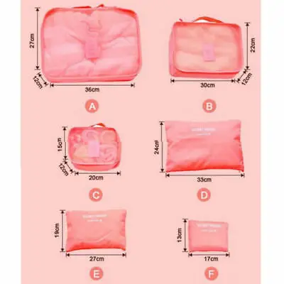 6 قطعة مريحة الصلبة صديقة للبيئة السفر التعبئة مكعب الحقيبة حقيبة صندوق تخزين ملابس أكياس الأمتعة المنظم