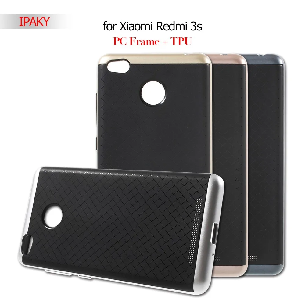 

IPAKY Case Shockproof Bumper PC Frame+TPU Silicone Cover On For Xiaomi Redmi 3 3S S Pro 3Pro 2/3 16/32 GB Xiomi Qualcomm Cases