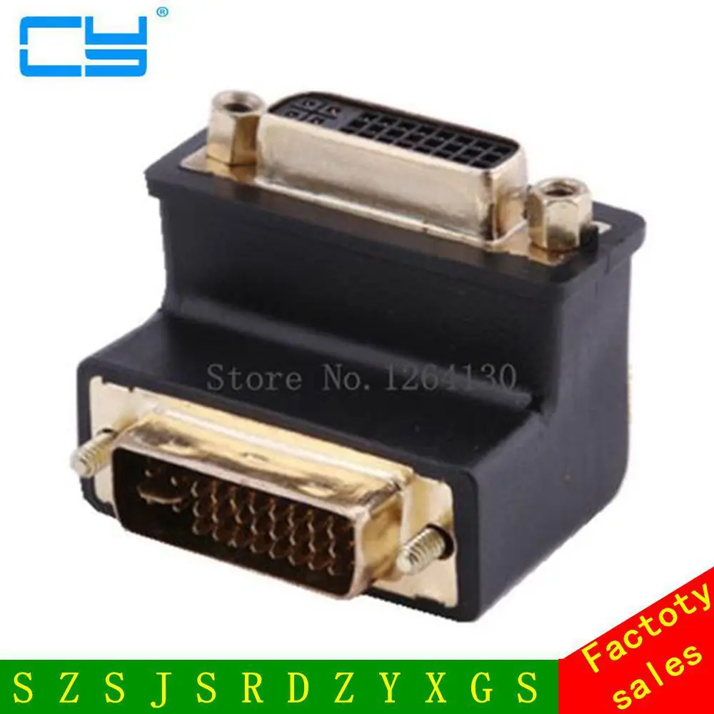 DVI 24 + 5 Male to Female 90 градусов прямоугольный видео конвертер адаптер Бесплатная