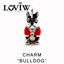 Розовый французский бульдог, Для женщин стиль Шарм партия хорошее украшения для дам, подарок в серебре, loviw, мешок подходит