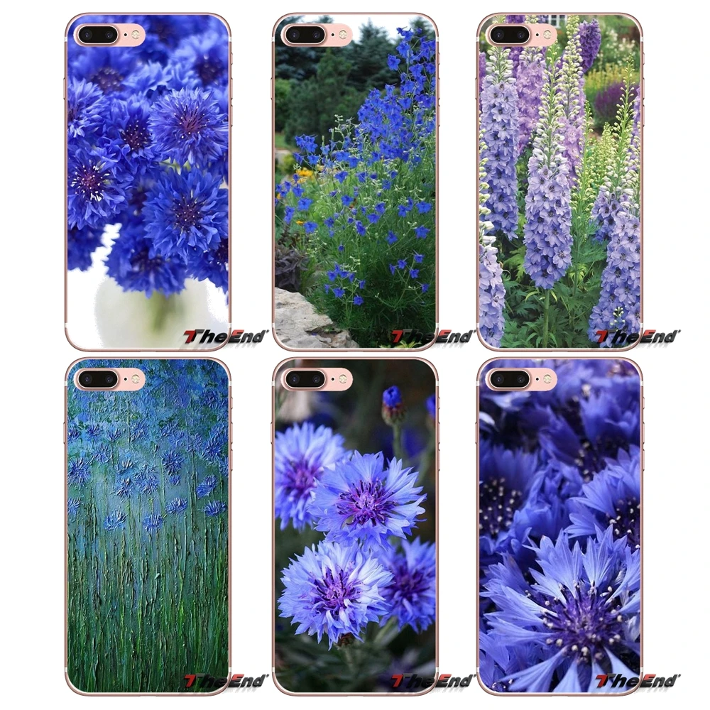 

For Huawei G7 G8 Ascend P7 P8 P9 Lite Honor 4C 5X 5C 6X Mate 7 8 9 Y3 Y5 Y6 II Pro Blue Cornflowers Butterfly Delphinium Case