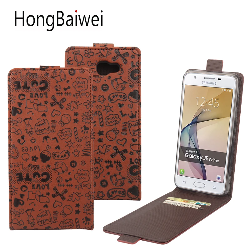 

HongBaiwei for Samsung Galaxy J5 Prime Case Cover Leather Wallet Card Holder Flip Cute Pink Phone Case