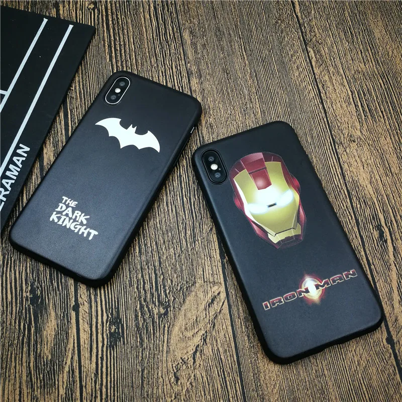 

Avengers Marvel soft phone cover case for iphone X XS MAX XR 8 7 6 6s plus silicone case 3D relief iron Man Batman coque funda