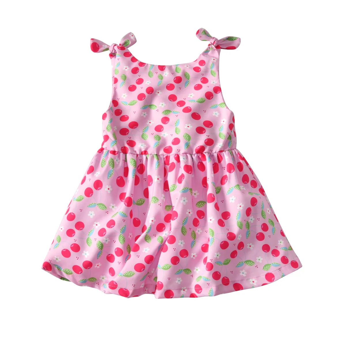 AMISSA/летнее платье для девочек Одежда для маленьких девочек жилет с бантом и рукавами Хлопковое платье с цветочным принтом Детские платья для Girls1-5 лет