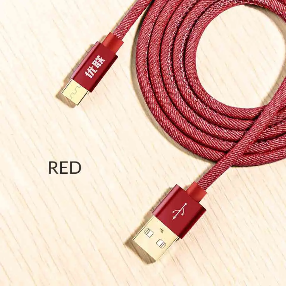 Unnlink USB C 3,1 usb type C кабель a кабель для быстрой зарядки и передачи данных джинсовый Плетеный для P20 mate 20 Galaxy S8 S9 redmi - Цвет: RED