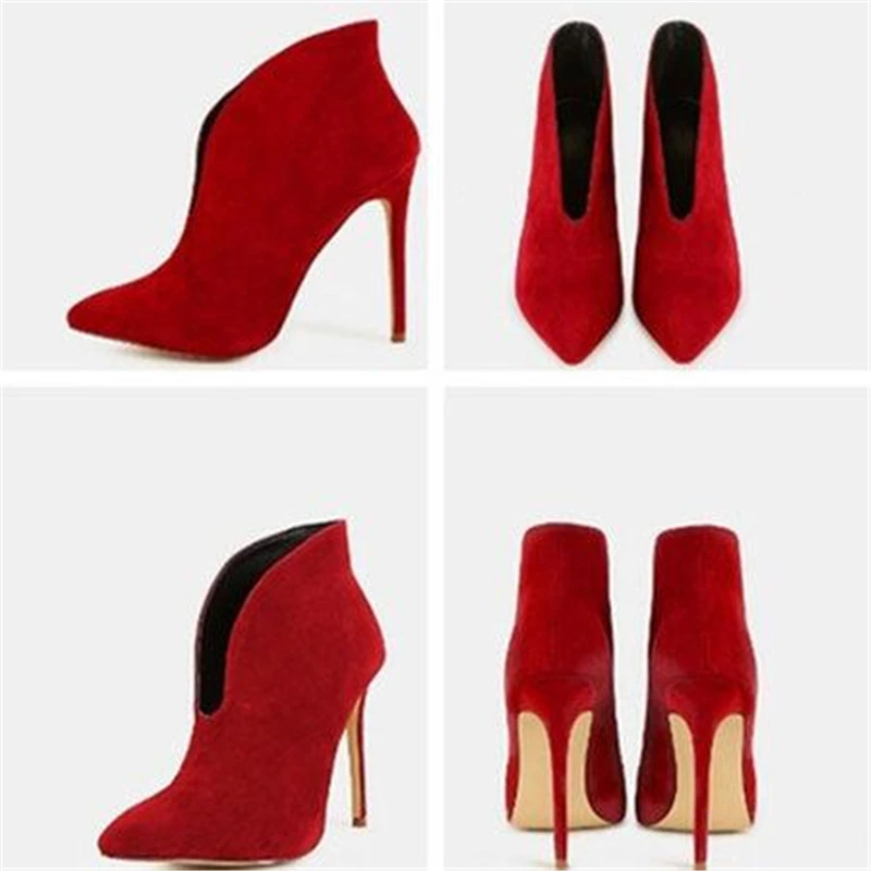 MStacchi Ladies New High Heel Boots V-Neck Simple Style Party Prom Casual Shoes Solid Pointed Toe Thin High Heels Shoes Woman MStacchi Ladies New High Heel Boots V-Neck Simple Style Party Prom Casual Shoes Solid Pointed Toe Thin High Heels Shoes Woman