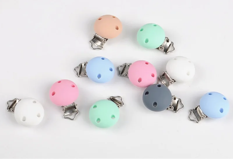 Titular da Chupeta Xcqgh Silicone Rodada Acessórios Cadeia Mamilo Chupeta Clips Mordedor Dentição Faça Você Mesmo Clipe 5 - 10 Pcs 9 Mamãe e Bebê