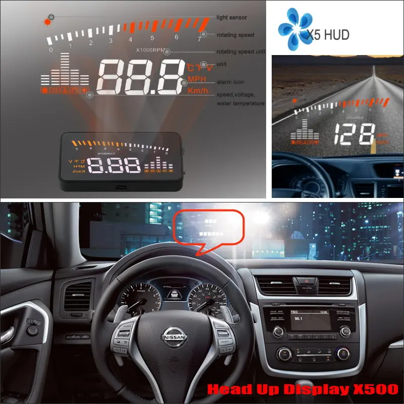 Liislee для Nissan Altima/Titan автомобиля OBD2 Предупреждение головой вверх Дисплей вождения экранный проектор отражающий лобовое стекло