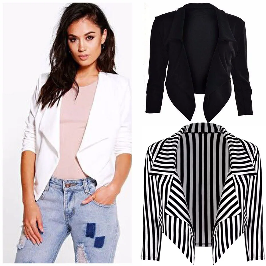 

ZOGAA New Black Whit Blazer Women Stripe Suits Feminino Sexy Cardigan Long Sleeve Women Blazers and Jackets Autumn Winter Coats