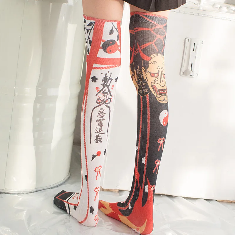 

Women Fashion 3D Printed Stockings Sexy Cartoon Anime Character Cosplay Kawaii Long Stocking Devil Printing Stocking 7H-SW07