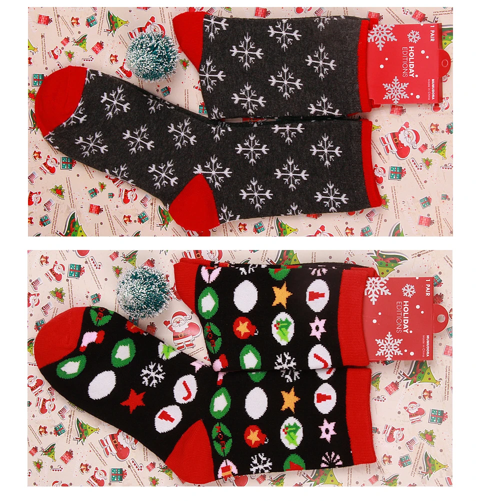 Hot sale New Arrival Women's Winter Socks Christmas Cartoon Print Long socks Christmas Gift Warm Soft Santa Claus Elk Sock (4)