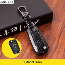 Capa de Couro Fibra de carbono Virar Folding Caso Remoto Chave Fob Para Opel Opel/Astra H/Corsa D/ vectra C/Zafira Chevrolet
