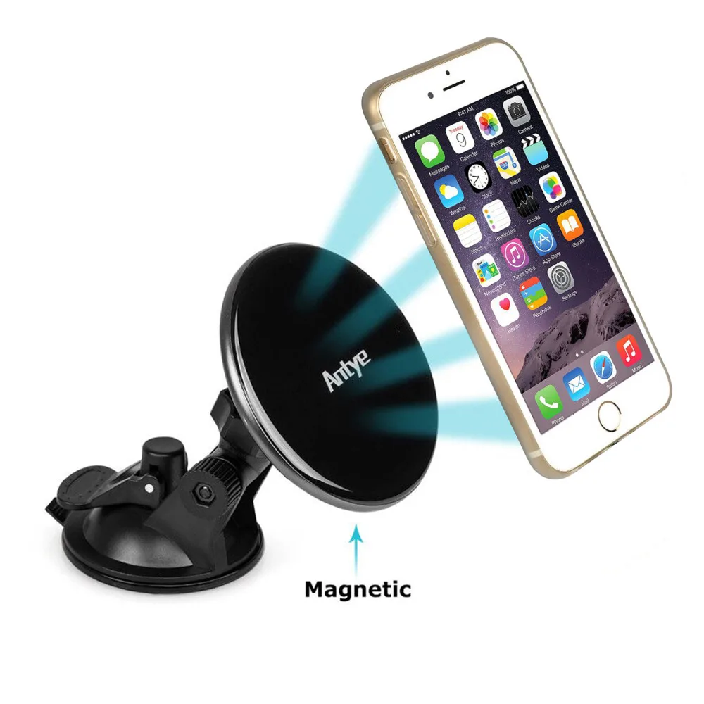 Antye 360 Rotating New Magetic Qi Wireless Car Charger Mount Holder for iPhone6 6S/ 6Plus 6S Plus